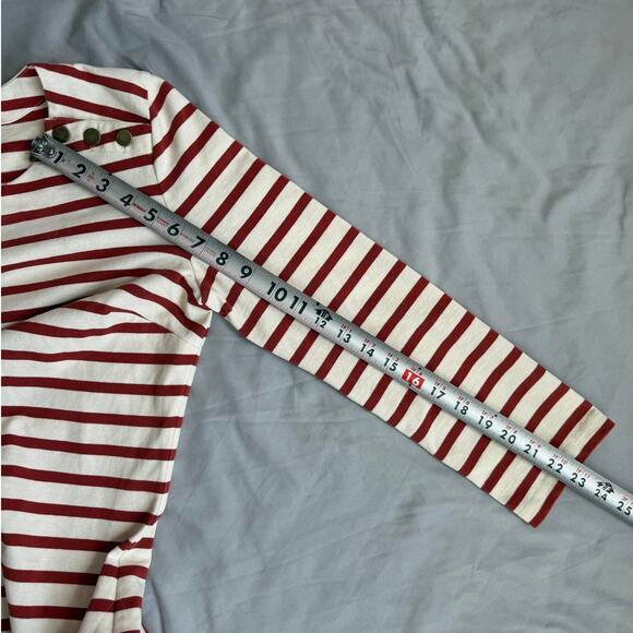 Veronica Beard Stripe Red White Quarter Sleeve Charter Layered Shirt Dress-M - Picture 12 of 12